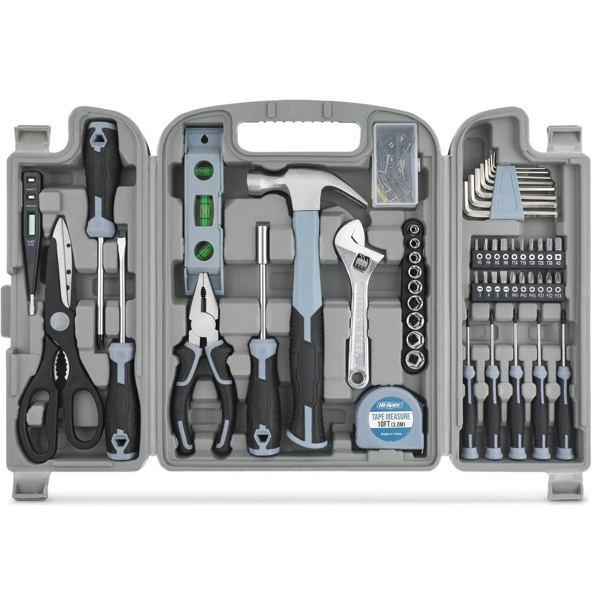Hi-Spec 54pc Home & Office DIY Tool Kit Set. Complete Household Tool Box with Essential Hand Tools Included for Basic Repairs, Maintenance & Home Improvement Projects