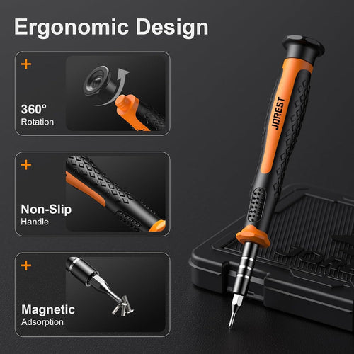 JOREST Precision Screwdriver Set, Small Screwdriver with Torx T5 T6 T8 T9, Triwing Y00, Star P5, Mini Repair Tool Kit for Laptop, Switch, PS5,Xbox, MacBook, iPhone, Ring Doorbell, Watch, Glasses