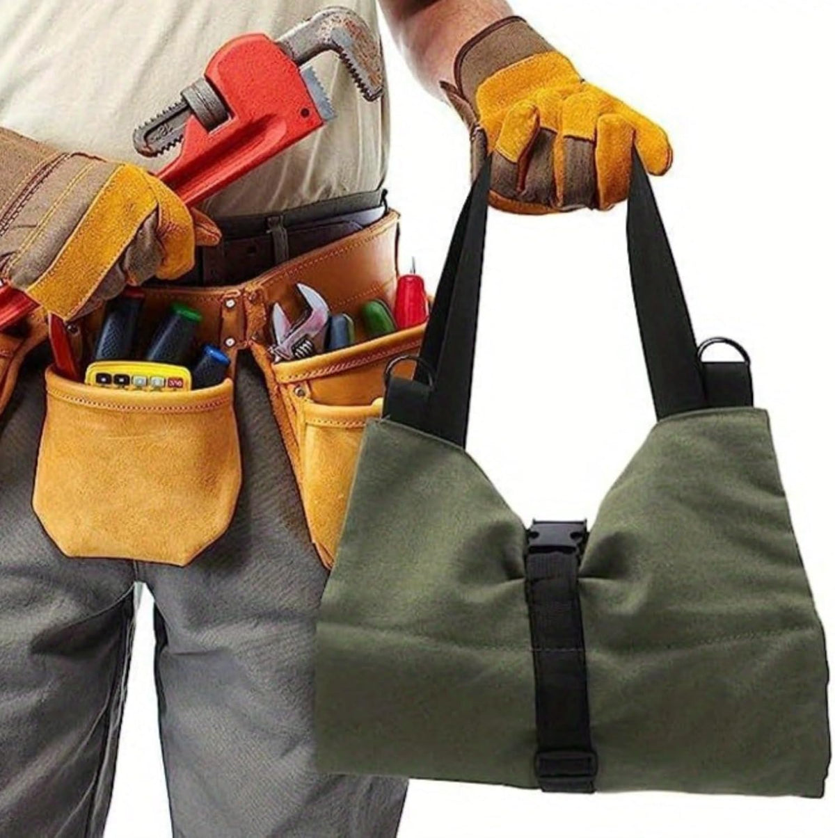 Multi-Pocket Tool Roll Organizer Pouch with 5 Zipper Tool Pockets