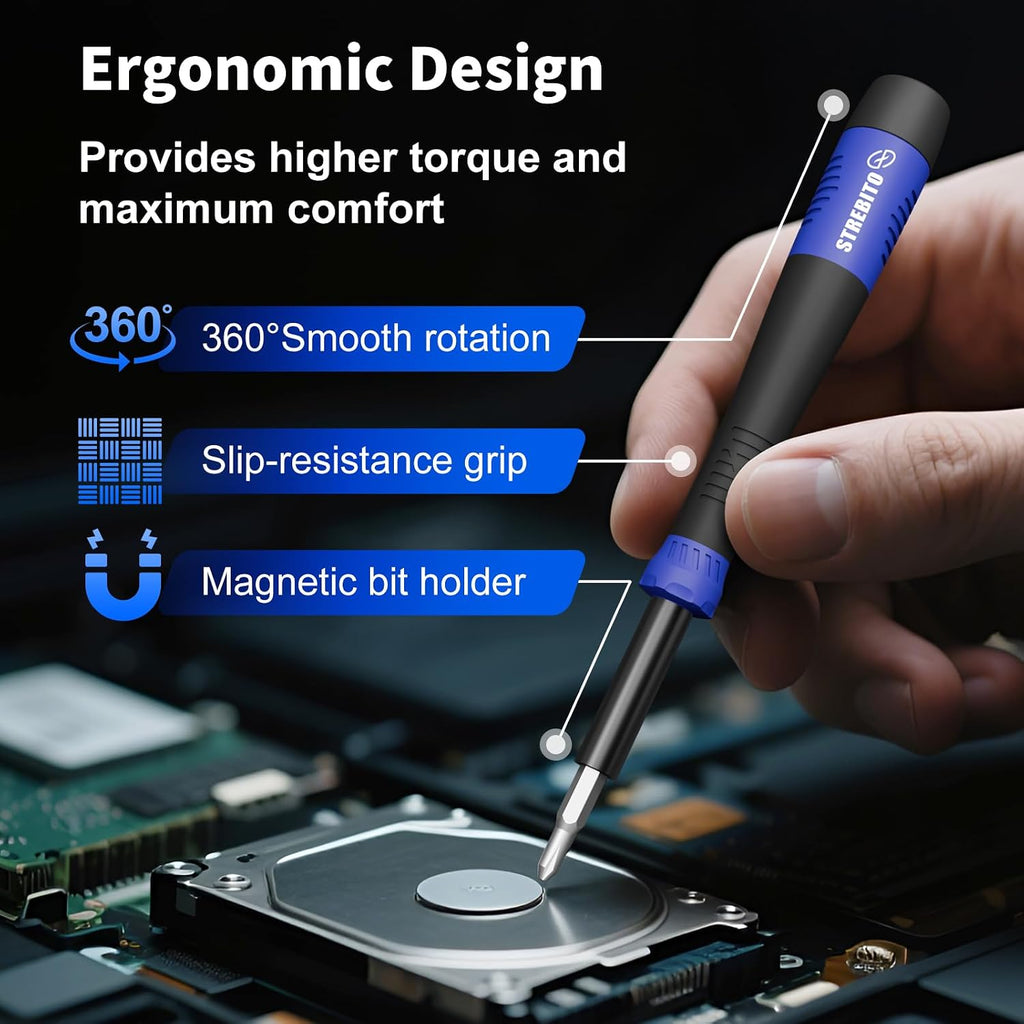 STREBITO Small Precision Screwdriver Set,Electronics Repair Tool Kit for PC
