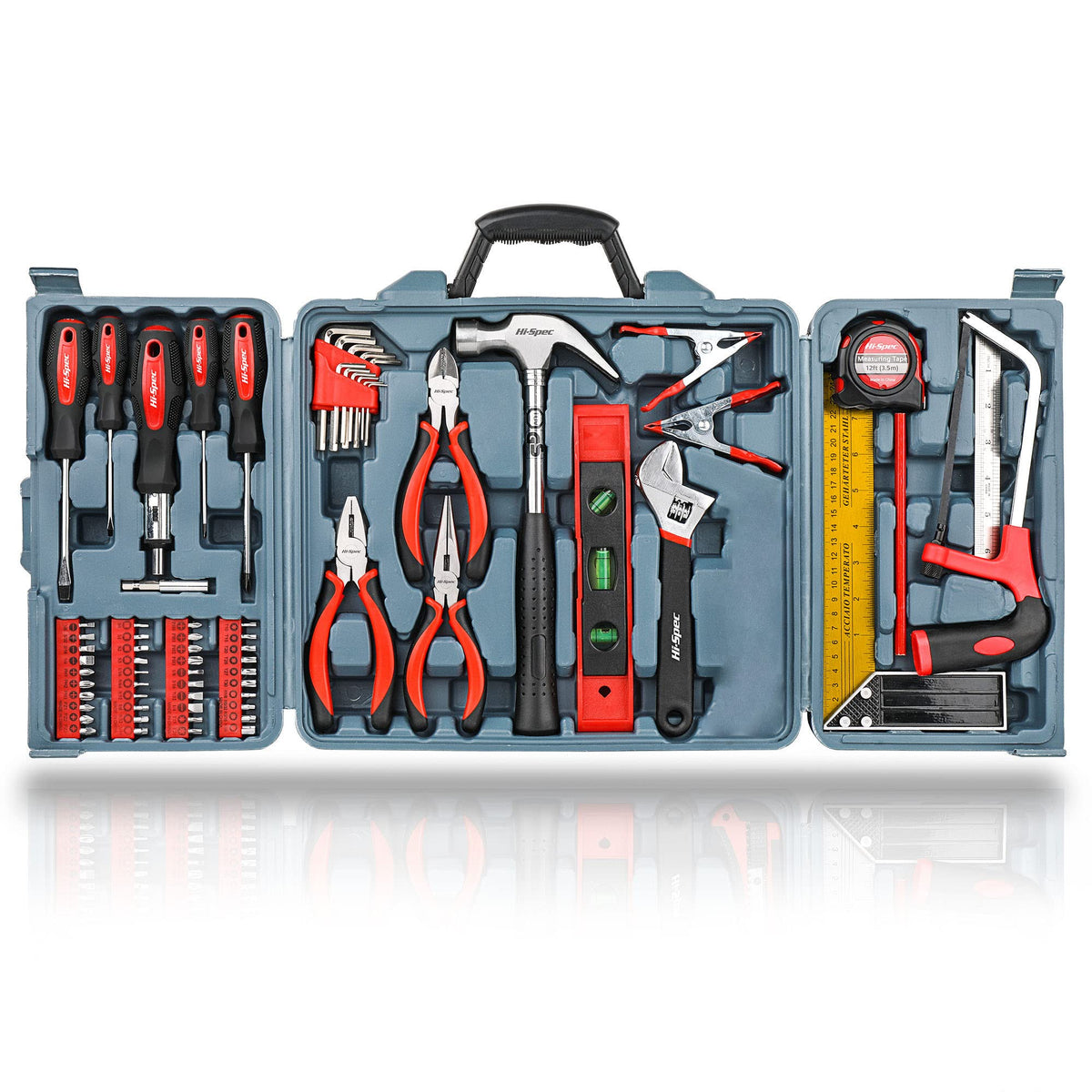 Hi-Spec 54pc Home & Office DIY Tool Kit Set. Complete Household Tool Box with Essential Hand Tools Included for Basic Repairs, Maintenance & Home Improvement Projects