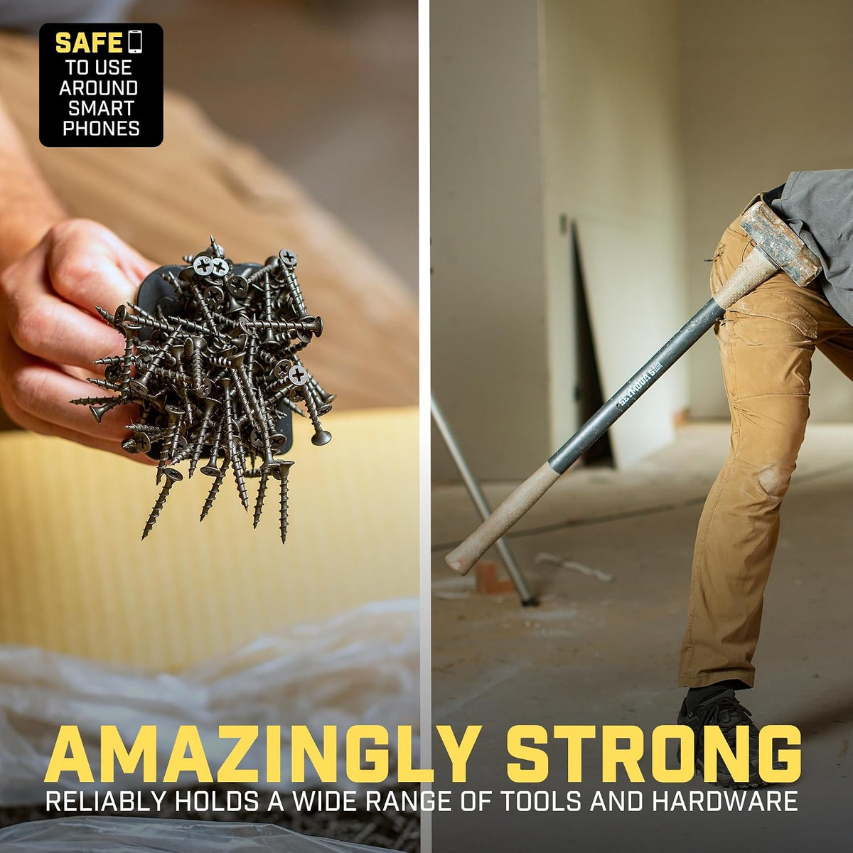 MagMaster | Magnetic Tool Holder - Strong Clip-On Belt Magnet Holster for Screws, Nails, Hammer, Sockets, Pliers, Screw Driver, Trowel, Drill Bit, Wrench, or Any Magnetic Tools and Hardware